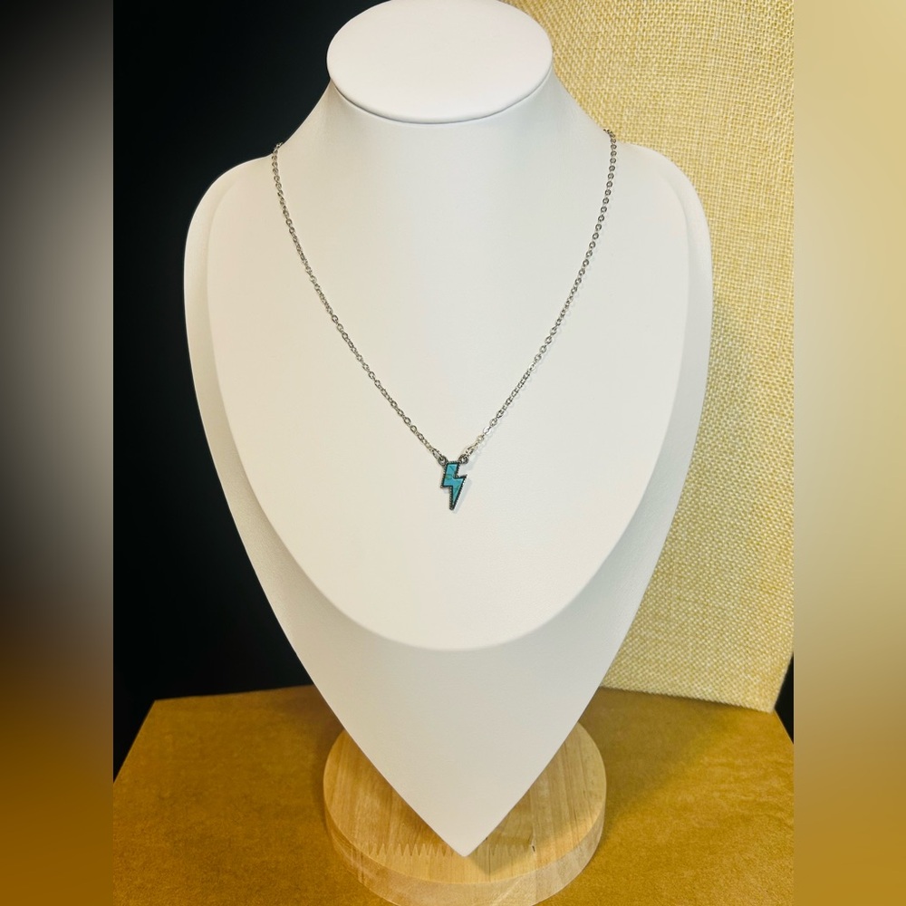 Turquoise Lightening Bolt Necklace